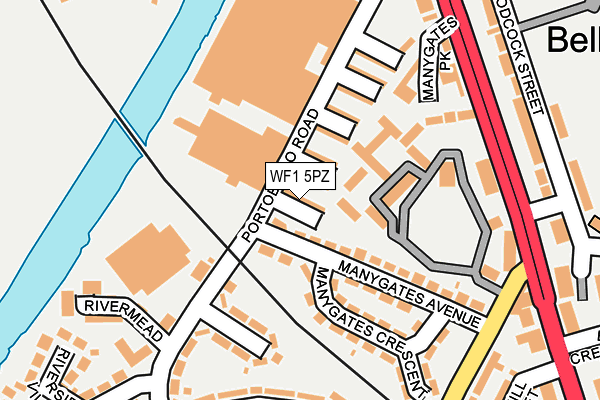 WF1 5PZ map - OS OpenMap – Local (Ordnance Survey) WF1 5PZ map - OS OpenMap – Local (Ordnance Survey)
