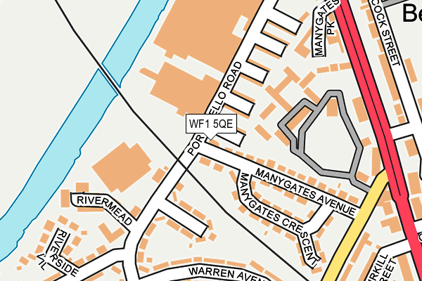 WF1 5QE map - OS OpenMap – Local (Ordnance Survey) WF1 5QE map - OS OpenMap – Local (Ordnance Survey)