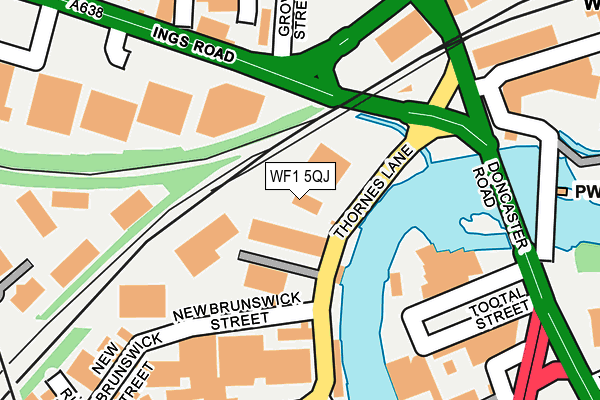 WF1 5QJ map - OS OpenMap – Local (Ordnance Survey) WF1 5QJ map - OS OpenMap – Local (Ordnance Survey)
