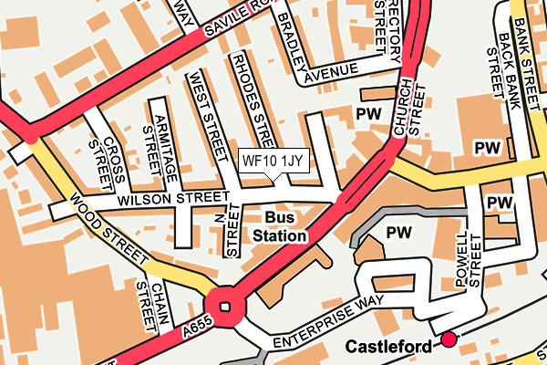 WF10 1JY map - OS OpenMap – Local (Ordnance Survey) WF10 1JY map - OS OpenMap – Local (Ordnance Survey)