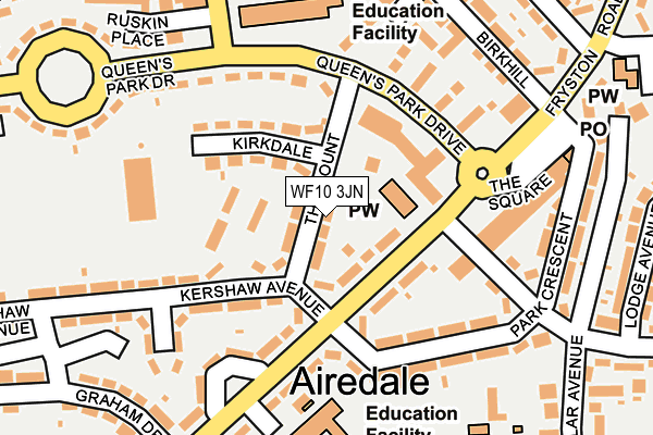 WF10 3JN map - OS OpenMap – Local (Ordnance Survey) WF10 3JN map - OS OpenMap – Local (Ordnance Survey)