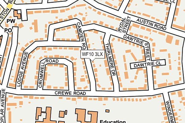 WF10 3LX map - OS OpenMap – Local (Ordnance Survey) WF10 3LX map - OS OpenMap – Local (Ordnance Survey)