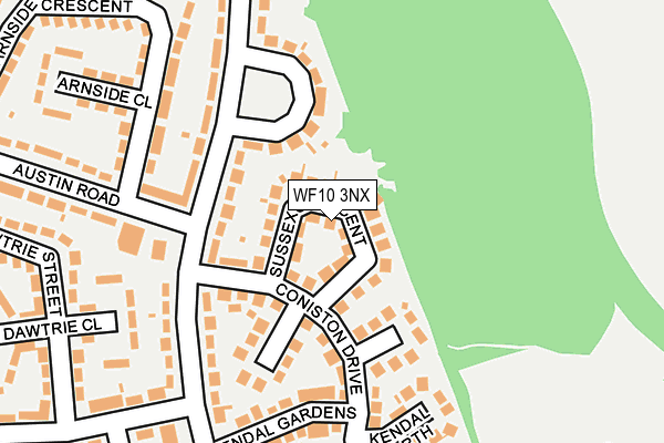 WF10 3NX map - OS OpenMap – Local (Ordnance Survey) WF10 3NX map - OS OpenMap – Local (Ordnance Survey)
