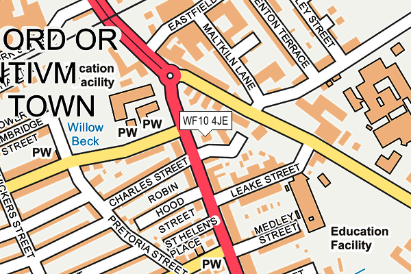 WF10 4JE map - OS OpenMap – Local (Ordnance Survey) WF10 4JE map - OS OpenMap – Local (Ordnance Survey)