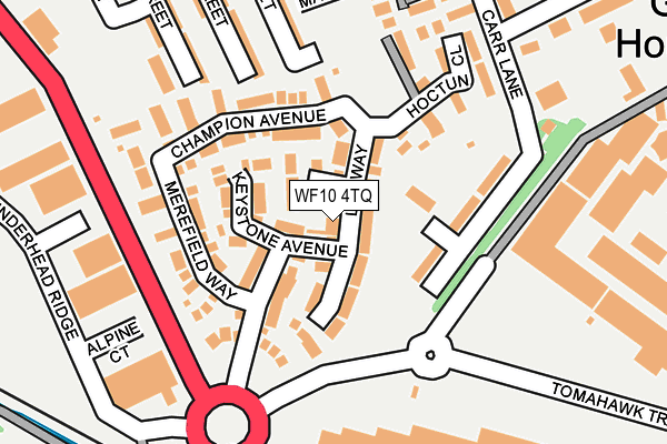 WF10 4TQ map - OS OpenMap – Local (Ordnance Survey) WF10 4TQ map - OS OpenMap – Local (Ordnance Survey)