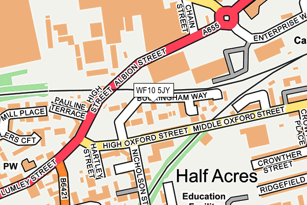 WF10 5JY map - OS OpenMap – Local (Ordnance Survey) WF10 5JY map - OS OpenMap – Local (Ordnance Survey)