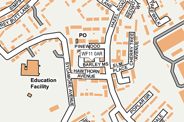 WF11 0AR map - OS OpenMap – Local (Ordnance Survey) WF11 0AR map - OS OpenMap – Local (Ordnance Survey)