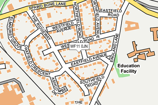 WF11 0JN map - OS OpenMap – Local (Ordnance Survey) WF11 0JN map - OS OpenMap – Local (Ordnance Survey)