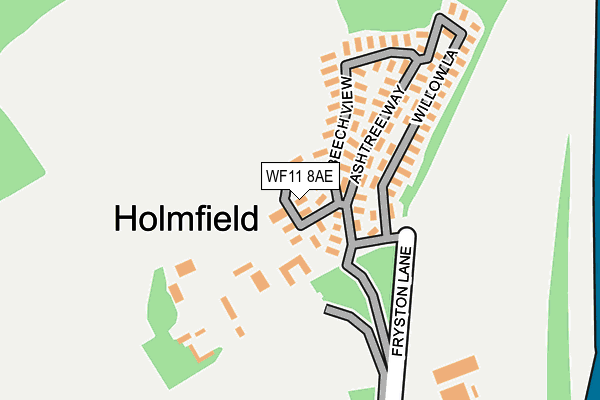 WF11 8AE map - OS OpenMap – Local (Ordnance Survey) WF11 8AE map - OS OpenMap – Local (Ordnance Survey)