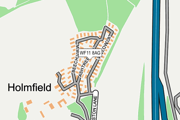 WF11 8AG map - OS OpenMap – Local (Ordnance Survey) WF11 8AG map - OS OpenMap – Local (Ordnance Survey)