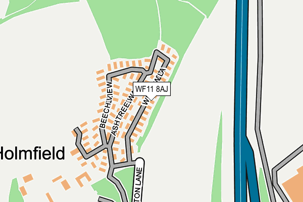 WF11 8AJ map - OS OpenMap – Local (Ordnance Survey) WF11 8AJ map - OS OpenMap – Local (Ordnance Survey)