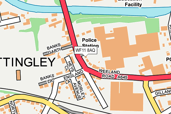 WF11 8AQ map - OS OpenMap – Local (Ordnance Survey)