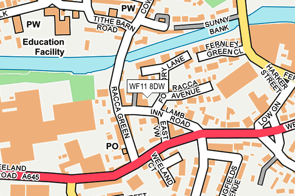 WF11 8DW map - OS OpenMap – Local (Ordnance Survey) WF11 8DW map - OS OpenMap – Local (Ordnance Survey)