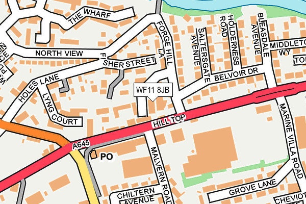 WF11 8JB map - OS OpenMap – Local (Ordnance Survey) WF11 8JB map - OS OpenMap – Local (Ordnance Survey)