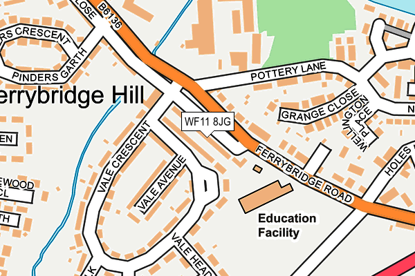 WF11 8JG map - OS OpenMap – Local (Ordnance Survey) WF11 8JG map - OS OpenMap – Local (Ordnance Survey)