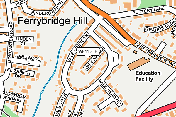 WF11 8JH map - OS OpenMap – Local (Ordnance Survey) WF11 8JH map - OS OpenMap – Local (Ordnance Survey)