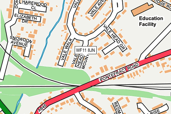 WF11 8JN map - OS OpenMap – Local (Ordnance Survey) WF11 8JN map - OS OpenMap – Local (Ordnance Survey)