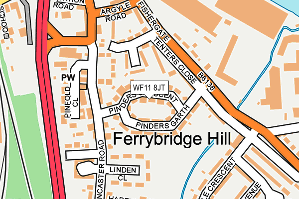 WF11 8JT map - OS OpenMap – Local (Ordnance Survey) WF11 8JT map - OS OpenMap – Local (Ordnance Survey)
