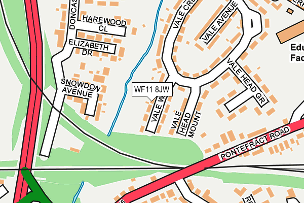 WF11 8JW map - OS OpenMap – Local (Ordnance Survey) WF11 8JW map - OS OpenMap – Local (Ordnance Survey)