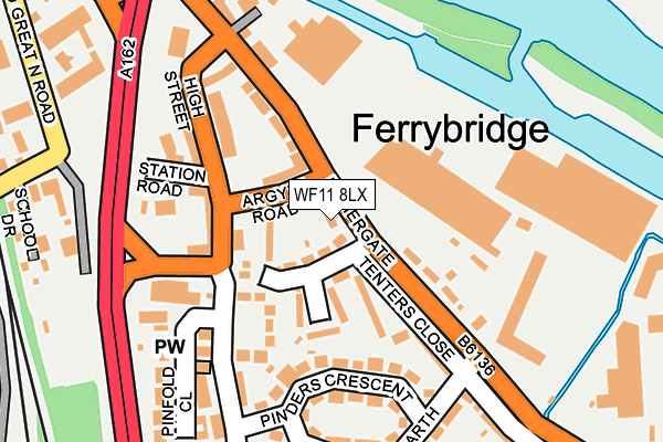 WF11 8LX map - OS OpenMap – Local (Ordnance Survey) WF11 8LX map - OS OpenMap – Local (Ordnance Survey)