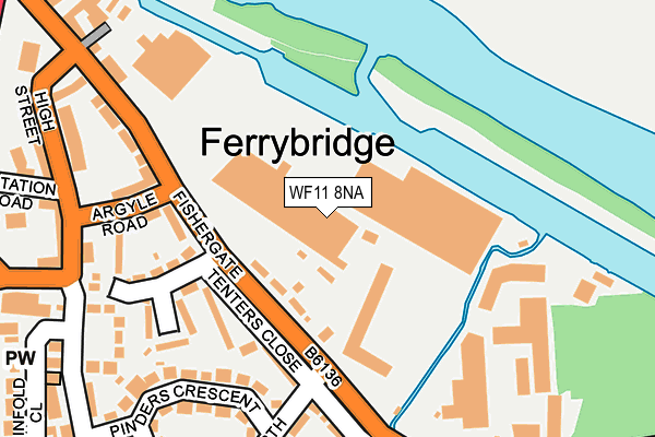 WF11 8NA map - OS OpenMap – Local (Ordnance Survey) WF11 8NA map - OS OpenMap – Local (Ordnance Survey)