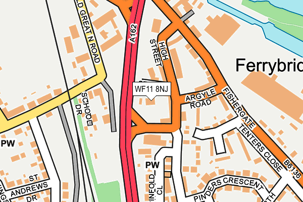 WF11 8NJ map - OS OpenMap – Local (Ordnance Survey) WF11 8NJ map - OS OpenMap – Local (Ordnance Survey)
