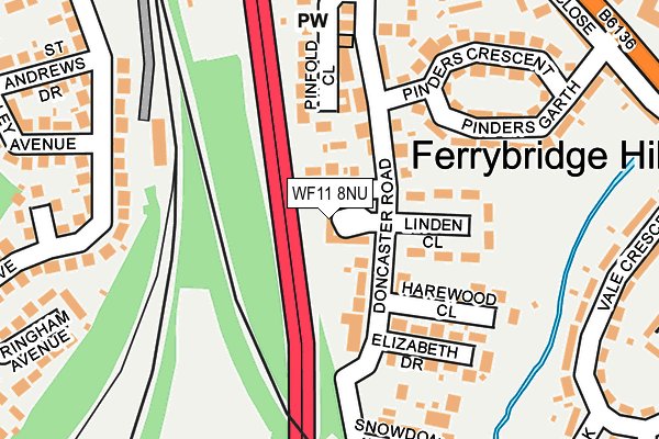 WF11 8NU map - OS OpenMap – Local (Ordnance Survey) WF11 8NU map - OS OpenMap – Local (Ordnance Survey)