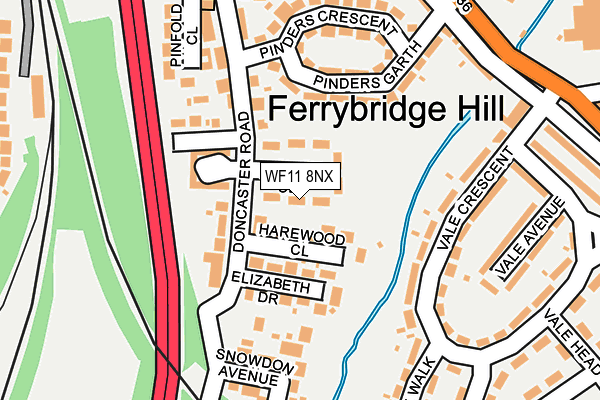 WF11 8NX map - OS OpenMap – Local (Ordnance Survey) WF11 8NX map - OS OpenMap – Local (Ordnance Survey)