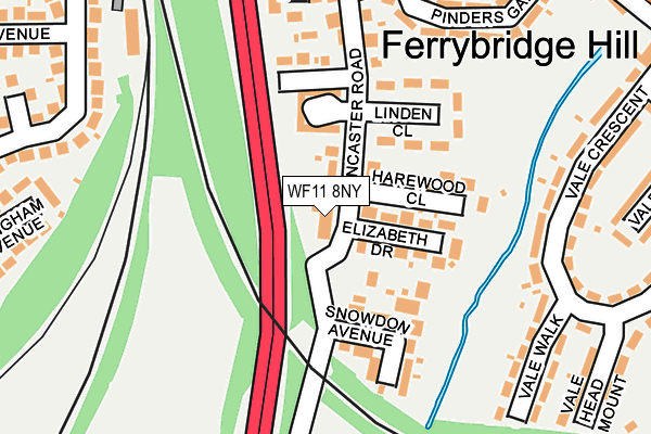 WF11 8NY map - OS OpenMap – Local (Ordnance Survey) WF11 8NY map - OS OpenMap – Local (Ordnance Survey)