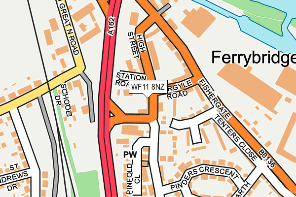 WF11 8NZ map - OS OpenMap – Local (Ordnance Survey) WF11 8NZ map - OS OpenMap – Local (Ordnance Survey)
