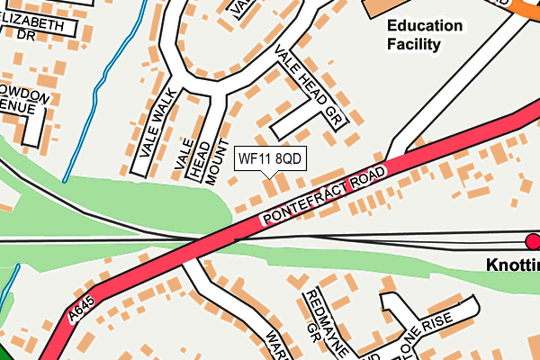 WF11 8QD map - OS OpenMap – Local (Ordnance Survey) WF11 8QD map - OS OpenMap – Local (Ordnance Survey)
