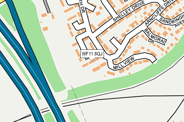 WF11 8QJ map - OS OpenMap – Local (Ordnance Survey) WF11 8QJ map - OS OpenMap – Local (Ordnance Survey)