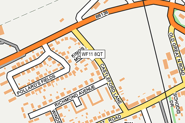 WF11 8QT map - OS OpenMap – Local (Ordnance Survey) WF11 8QT map - OS OpenMap – Local (Ordnance Survey)