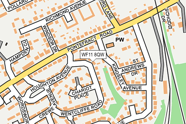 WF11 8QW map - OS OpenMap – Local (Ordnance Survey) WF11 8QW map - OS OpenMap – Local (Ordnance Survey)