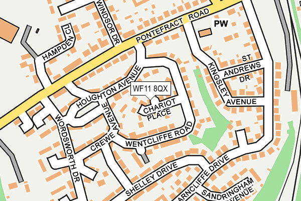 WF11 8QX map - OS OpenMap – Local (Ordnance Survey) WF11 8QX map - OS OpenMap – Local (Ordnance Survey)