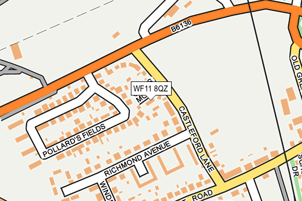 WF11 8QZ map - OS OpenMap – Local (Ordnance Survey) WF11 8QZ map - OS OpenMap – Local (Ordnance Survey)