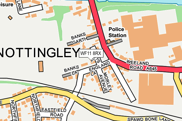 WF11 8RX map - OS OpenMap – Local (Ordnance Survey) WF11 8RX map - OS OpenMap – Local (Ordnance Survey)