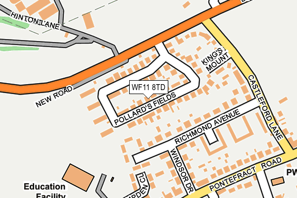 WF11 8TD map - OS OpenMap – Local (Ordnance Survey) WF11 8TD map - OS OpenMap – Local (Ordnance Survey)
