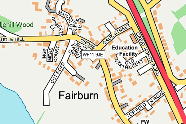 WF11 9JE map - OS OpenMap – Local (Ordnance Survey) WF11 9JE map - OS OpenMap – Local (Ordnance Survey)