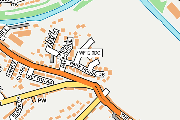 WF12 0DQ map - OS OpenMap – Local (Ordnance Survey) WF12 0DQ map - OS OpenMap – Local (Ordnance Survey)