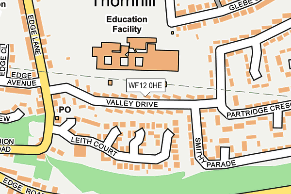 WF12 0HE map - OS OpenMap – Local (Ordnance Survey) WF12 0HE map - OS OpenMap – Local (Ordnance Survey)