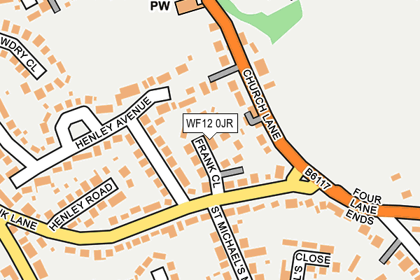 WF12 0JR map - OS OpenMap – Local (Ordnance Survey) WF12 0JR map - OS OpenMap – Local (Ordnance Survey)