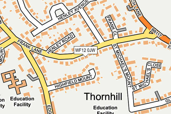 WF12 0JW map - OS OpenMap – Local (Ordnance Survey) WF12 0JW map - OS OpenMap – Local (Ordnance Survey)