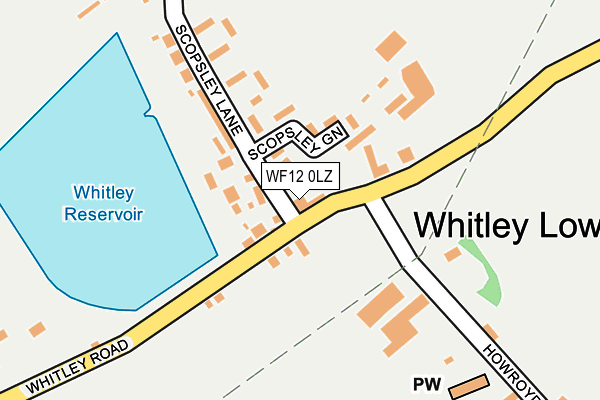 WF12 0LZ map - OS OpenMap – Local (Ordnance Survey)