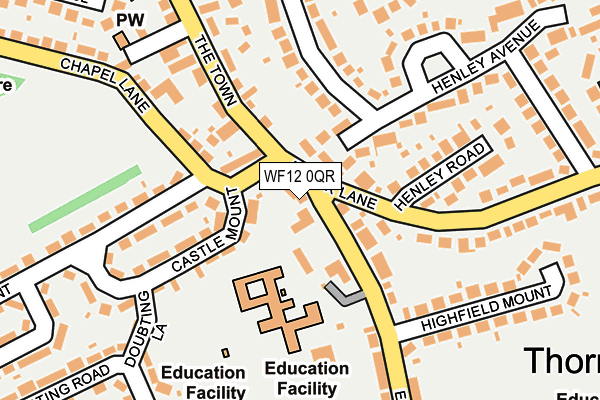 WF12 0QR map - OS OpenMap – Local (Ordnance Survey) WF12 0QR map - OS OpenMap – Local (Ordnance Survey)