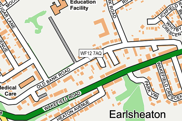 WF12 7AQ map - OS OpenMap – Local (Ordnance Survey)