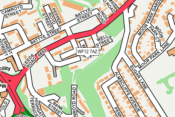 WF12 7AZ map - OS OpenMap – Local (Ordnance Survey) WF12 7AZ map - OS OpenMap – Local (Ordnance Survey)