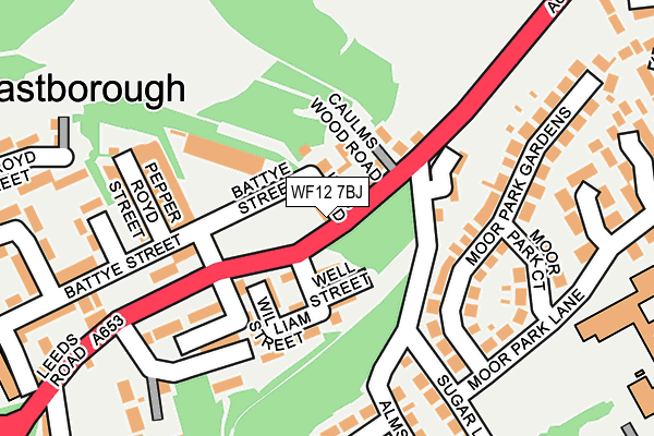 WF12 7BJ map - OS OpenMap – Local (Ordnance Survey) WF12 7BJ map - OS OpenMap – Local (Ordnance Survey)
