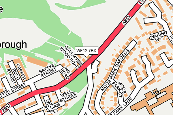 WF12 7BX map - OS OpenMap – Local (Ordnance Survey) WF12 7BX map - OS OpenMap – Local (Ordnance Survey)