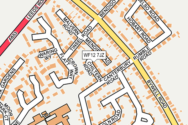 WF12 7JZ map - OS OpenMap – Local (Ordnance Survey) WF12 7JZ map - OS OpenMap – Local (Ordnance Survey)
